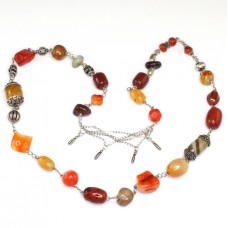 RAR: colier din argint cu agate yemenite Aqeeq. manufactura de atelier oriental